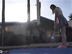 Maya inexperienced teenager showcases unshaved pussy on Mini-Golf tryst