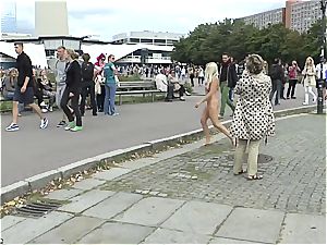 blondie Czech teenage demonstrating her super-hot bod naked in public