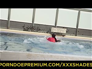 xxx SHADES - Latina with massive ass in hard-core pool fuck-a-thon
